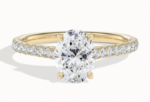 14K Gold oval diamond ring