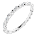 14K White 1/10 CTW Natural Diamond Rope Eternity Band