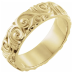 14K Yellow / white 6 mm Sculptural Band