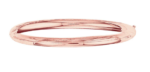 14k Rose Gold 5mm Wide High Polished Domed Hinged Bangles 7"