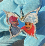 10K Solid Gold Diamond Butterfly Picture Pendant - Custom Memorial Jewelry |different  styles available