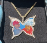 10K Solid Gold Diamond Butterfly Picture Pendant - Custom Memorial Jewelry |different  styles available - Image 5