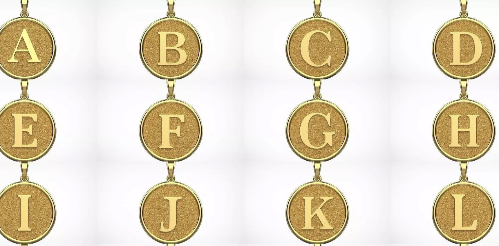 10k gold A-Z initial Pendants | yellow , white or rose gold