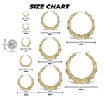 10K Gold bamboo hoops earrings - Image 2