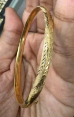 10K Solid Gold Bangles Bracelet: Minimalist 90s Style - Image 3
