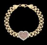 10k Gold RX Heart Bracelet: Pink & Fuchsia Rollie Bracelet - Image 3