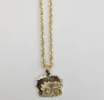 10k Gold Betty Boop Pendant Necklace with Rope Chain - Image 2