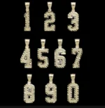 10K gold 1 1/4” number pendant | Curb Cuban included | - Image 2