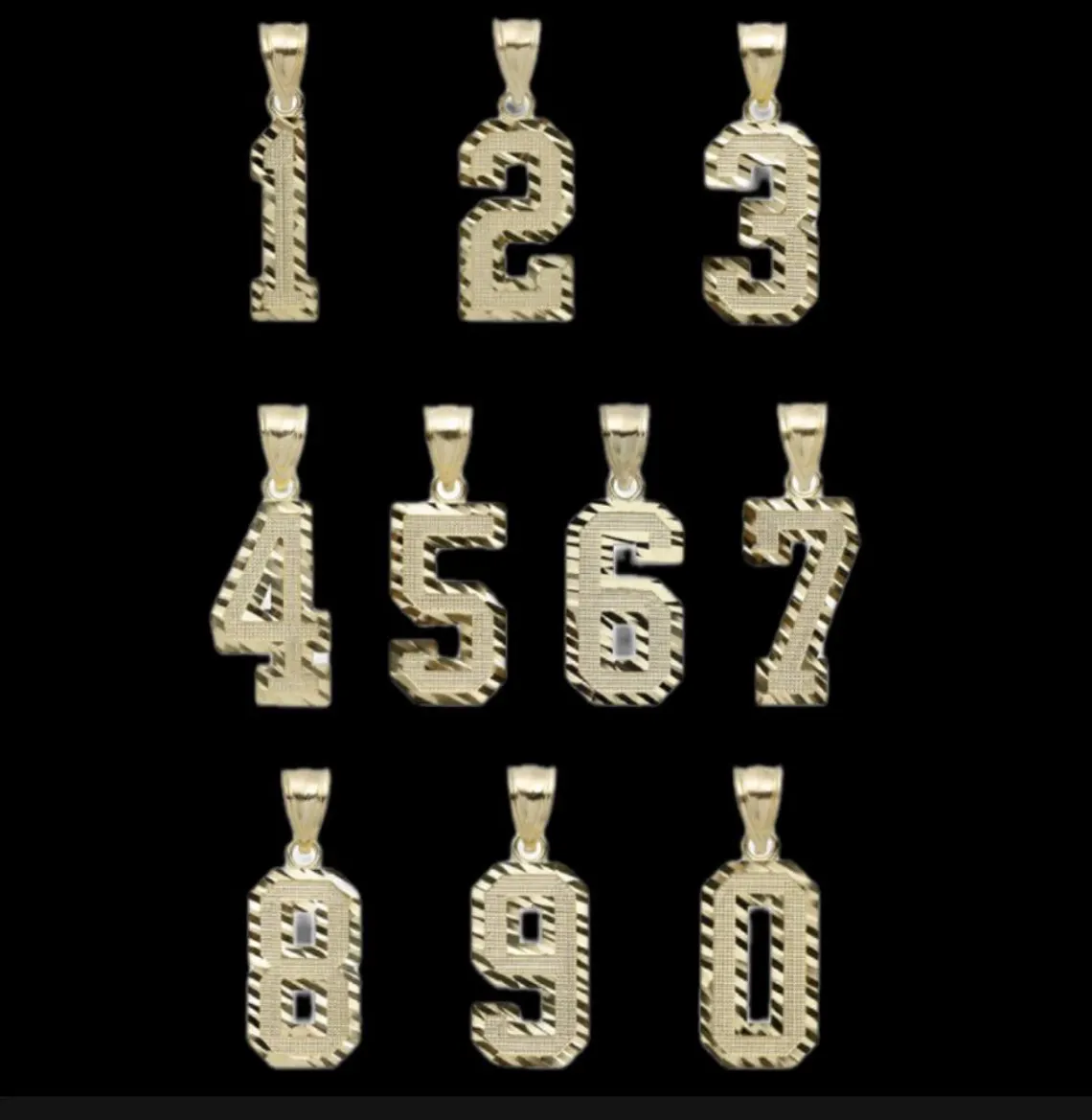 10K gold 1 1/4” number pendant | Curb Cuban included | - Image 2