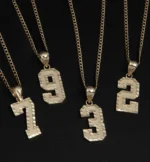 10K gold 1 1/4” number pendant | Curb Cuban included |