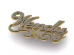 10K Gold Custom Cursive Name Pendant with Diamond Heart Chain - Image 8