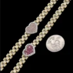 10k Gold RX Heart Bracelet: Pink & Fuchsia Rollie Bracelet