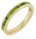 14K White / yellow Natural Gemstone  Stackable Ring - Image 8