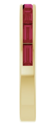 14K White / yellow Natural Gemstone  Stackable Ring - Image 5