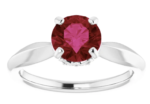 14K Yellow / white Lab-Grown Ruby & 1/10 CTW Natural Diamond Ring - Image 7