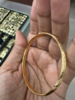 10K Solid Gold Bangles Bracelet: Minimalist 90s Style - Image 2