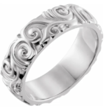 14K Yellow / white 6 mm Sculptural Band - Image 3