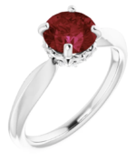 14K Yellow / white Lab-Grown Ruby & 1/10 CTW Natural Diamond Ring - Image 5