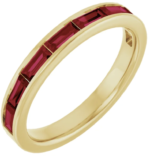 14K White / yellow Natural Gemstone  Stackable Ring - Image 4