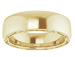 14K White / yellow Sculptural Inlay 6 mm Half Round Band - Image 5
