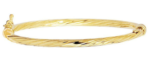 14k Gold Twist Hinged Children's Bangles 5.5"