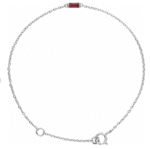 14K White/yellow or rose| Straight Baguette Natural Ruby 6 1/2-7 1/2" Bracelet/anklet | adjustable
