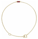 14K White/yellow or rose| Straight Baguette Natural Ruby 6 1/2-7 1/2" Bracelet/anklet | adjustable - Image 2