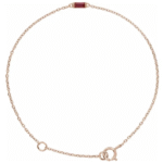 14K White/yellow or rose| Straight Baguette Natural Ruby 6 1/2-7 1/2" Bracelet/anklet | adjustable - Image 4