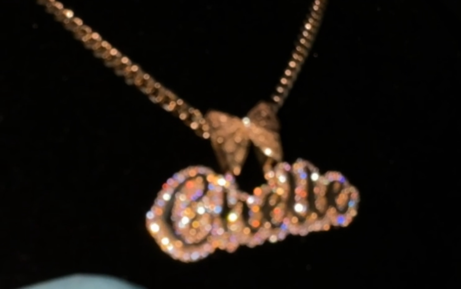 10k Custom diamond trimmed name pendant | chain included |Any bail | multiple fonts - Image 12