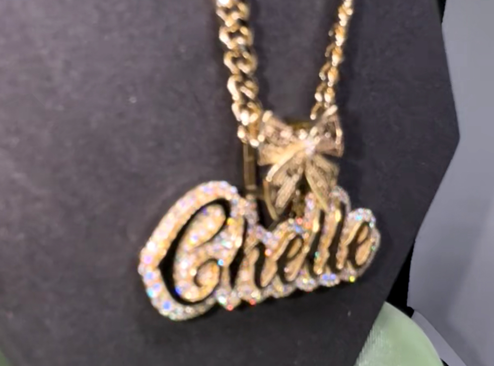 10k Custom diamond trimmed name pendant | chain included |Any bail | multiple fonts - Image 13
