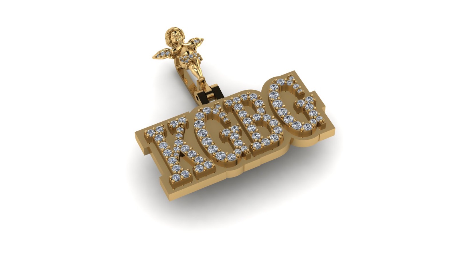 10k Gold trimmed custom diamond pendant W/ custom bail