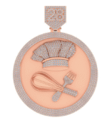 10k gold custom chef diamond pendant | bail can be cus - Image 2