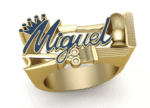 10k gold custom name ring + design | multiple gold color options