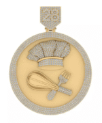 10k gold custom chef diamond pendant | bail can be cus - Image 4