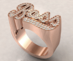 10k gold custom name ring W/ diamonds - Image 2