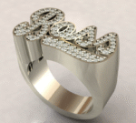 10k gold custom name ring W/ diamonds - Image 4