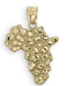 10k gold nugget Africa pendant