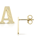 10k gold Initial stud earrings A-Z - Image 3