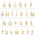 14K Yellow Cultured White Freshwater Pearl Initial A-Z Charm/Pendant