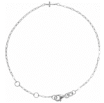 14k Gold or Sterling Silver Sideways Cross Paperclip-Style Chain 6 1/2-7 1/2" Bracelet | adjustable - Image 2