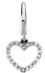 14K White .08 CTW Natural Diamond Heart Charm/Pendant