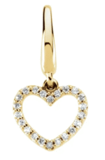 14K White .08 CTW Natural Diamond Heart Charm/Pendant - Image 3