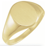 10K Yellow 14.6x12.1 mm Oval Signet Ring
