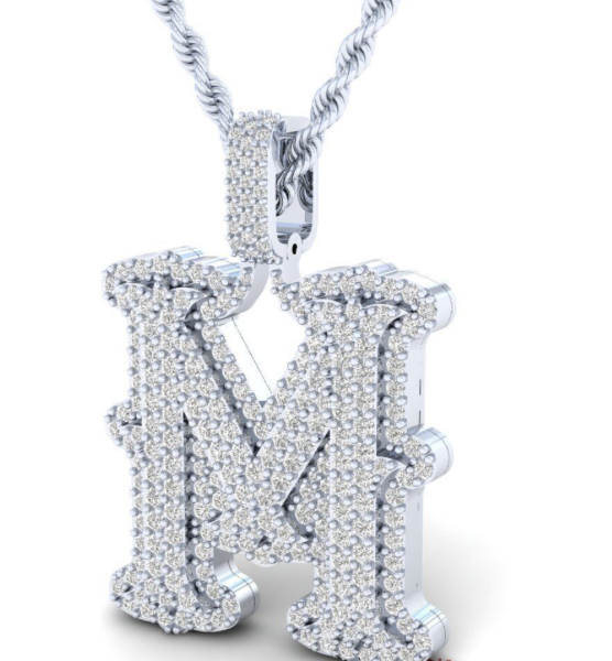 10k Custom Double Layer Diamond Initial A-Z | yellow/white/rose - Image 4