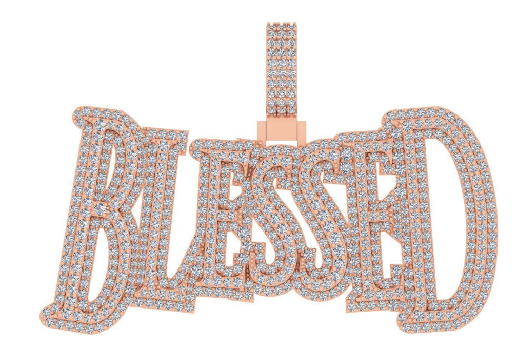 10k gold 8 letter diamond name pendant | yellow/rose or white gold - Image 3