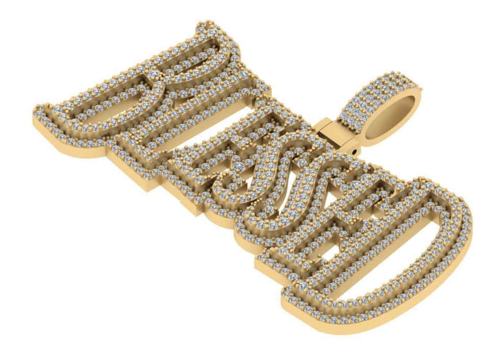 10k gold 8 letter diamond name pendant | yellow/rose or white gold - Image 6