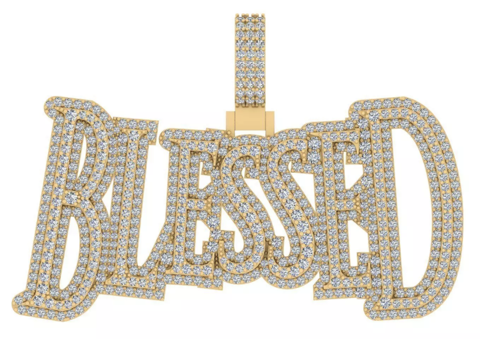 10k gold 8 letter diamond name pendant | yellow/rose or white gold - Image 2