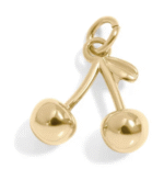 18K Gold PVD Stainless Steel Cherry Charm - Image 3