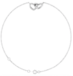 14K White Interlocking Hearts Link 6 1/2-7 1/2" Bracelet/anklet