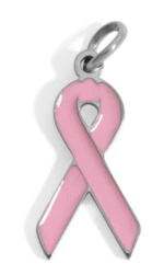 8K Gold PVD Stainless Steel Cancer Ribbon Charm